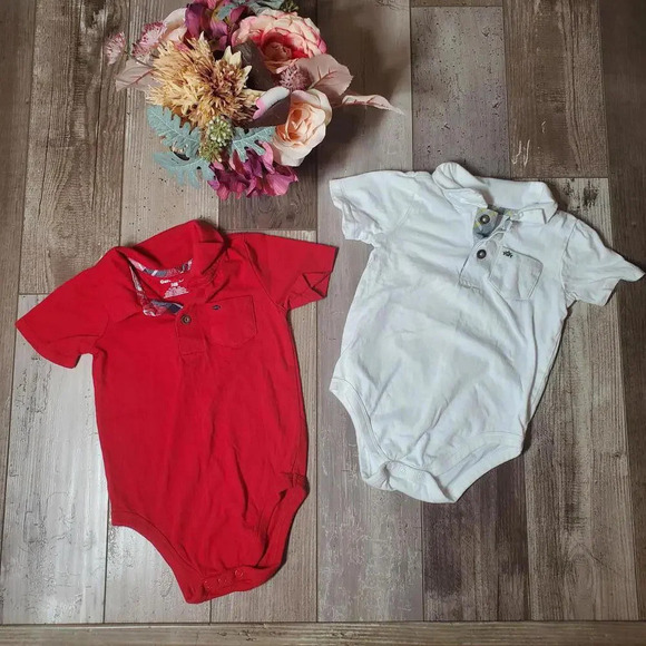 Garanimals Toddler Boy Dress Polo Dress Shirts Size 24m Red and White NWOT - Picture 1 of 9